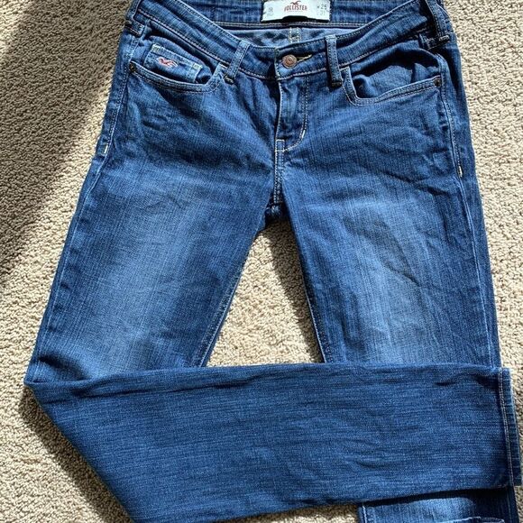 Hollister Washed 1R Distressed Straight Skinny Denim Jeans Size W 25 - Picture 1 of 8